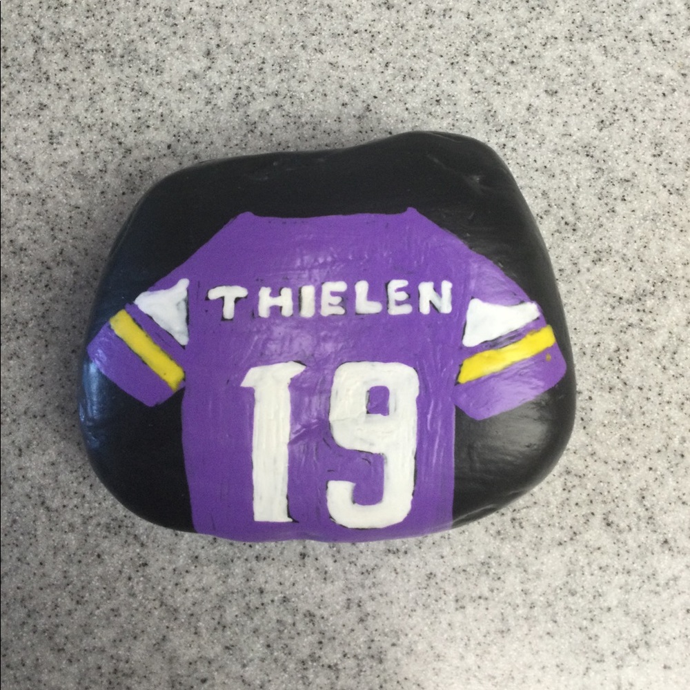 Hand Painted Rock- Team Jersey